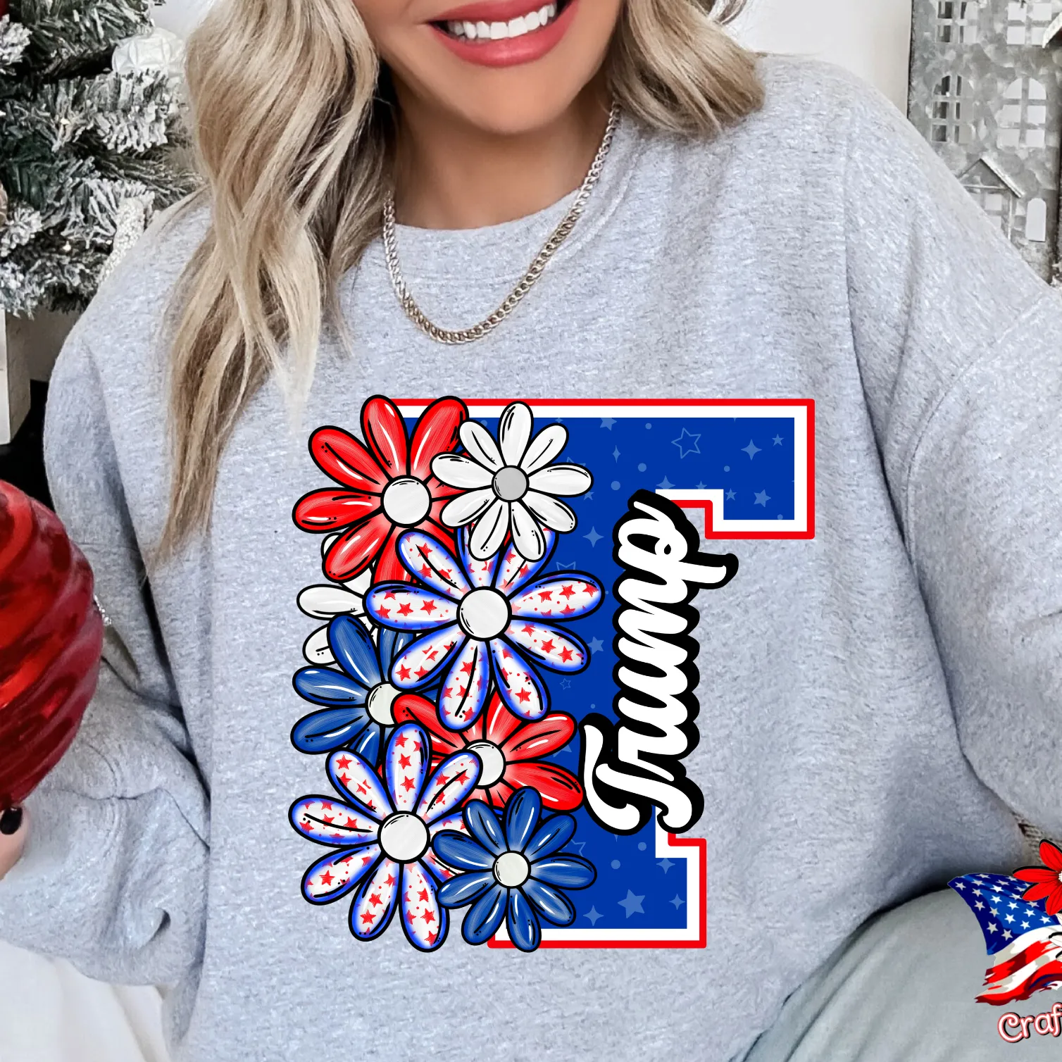 MAGA Trump Floral Crewneck