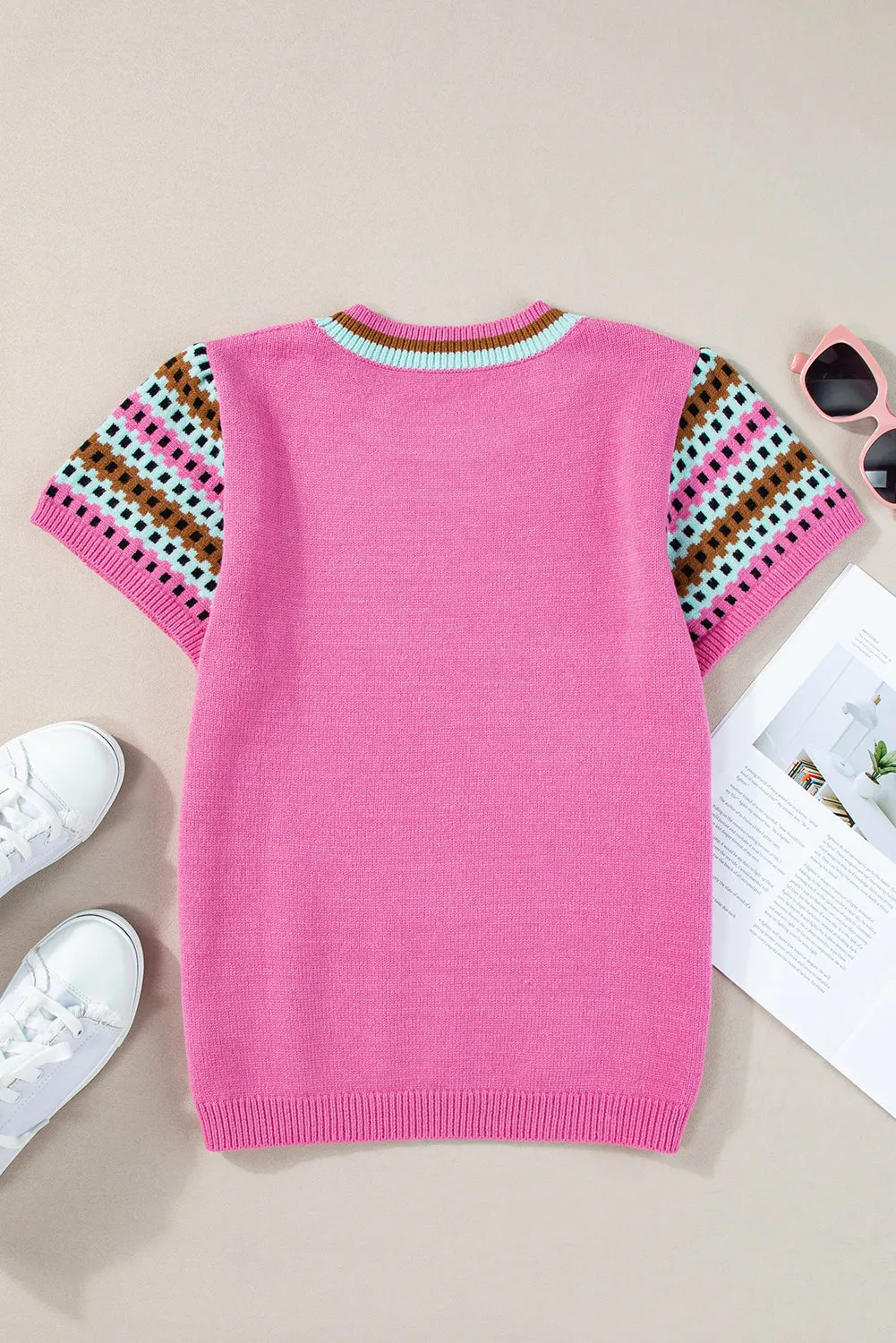 Marina Cap Sleeves Crewneck Sweater