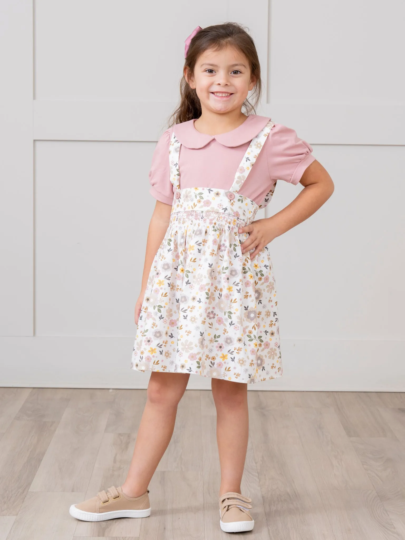 Mauve Dainty Florals Overalls Set