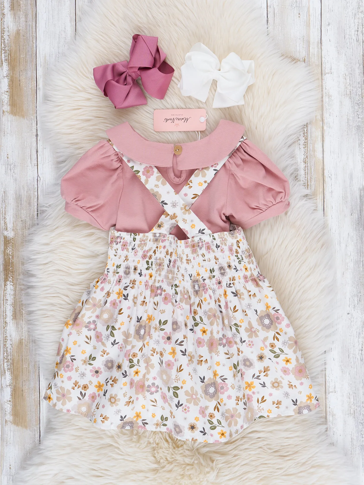 Mauve Dainty Florals Overalls Set