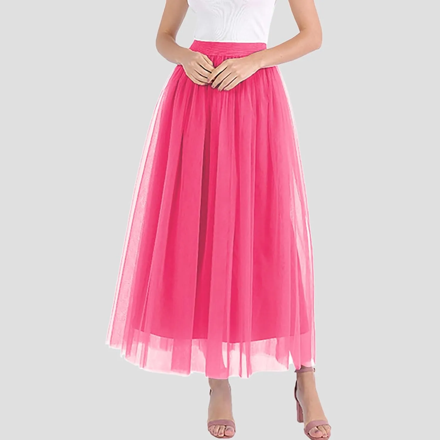Maxi Skirt Women Tiered Layered Mesh Ballet Prom Party Tulle Tutu A Line Midi Skirt