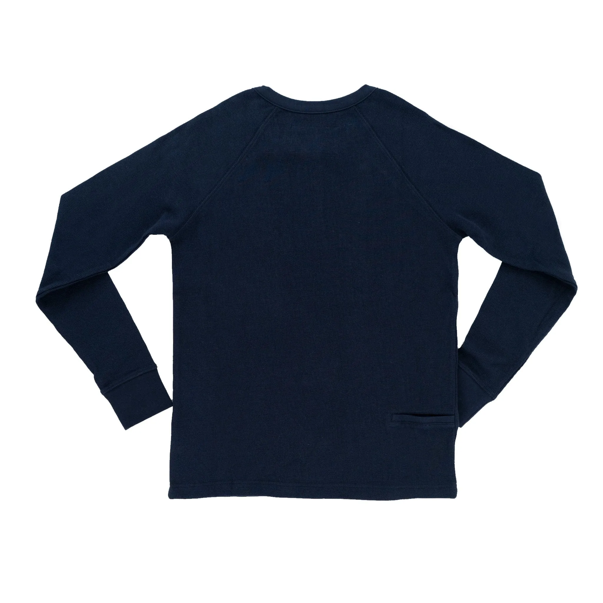 Mens Organic Thermal Henley - Midnight Navy