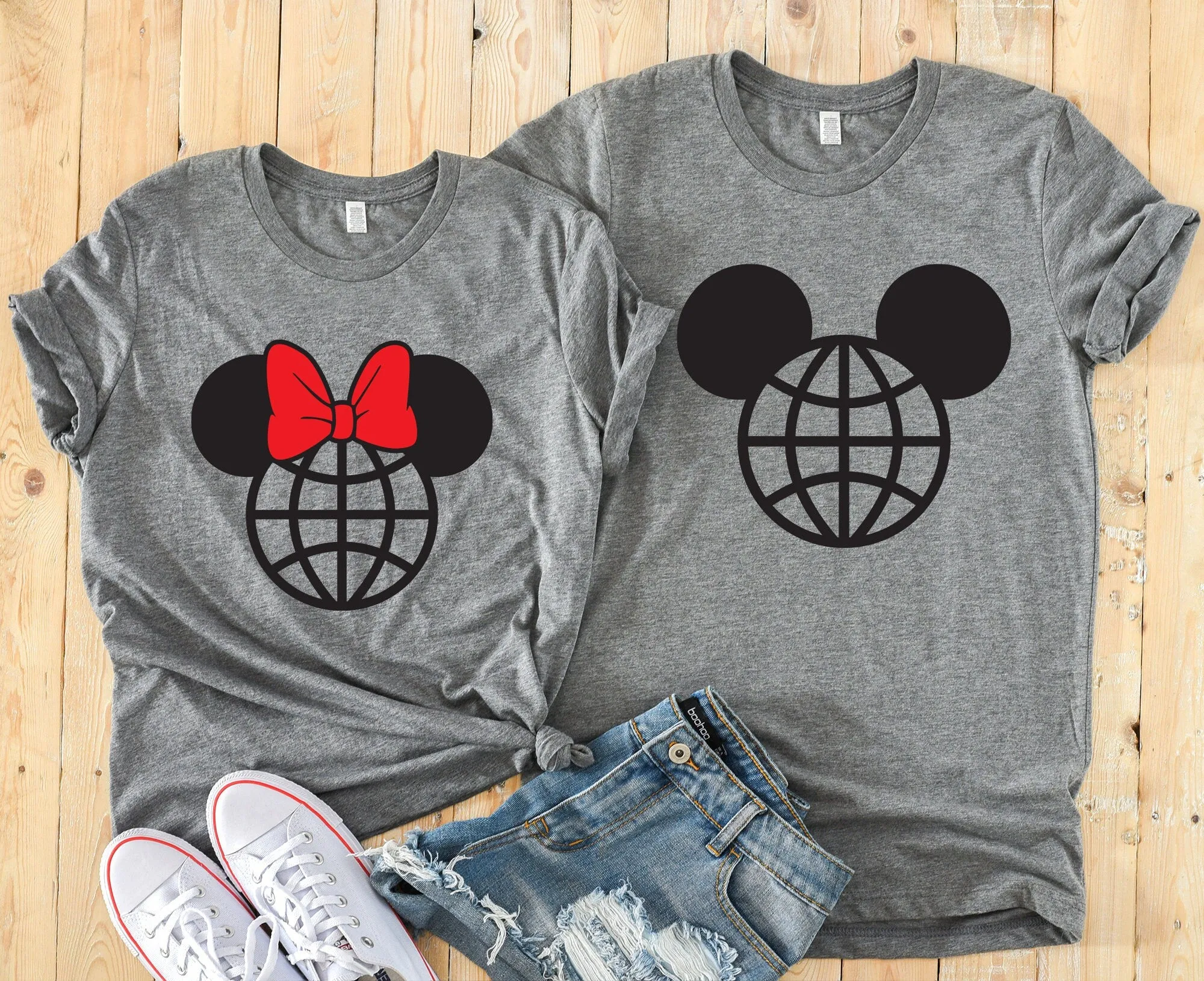 Minnie and Mickey Mouse Epcot Space ship Earth Matching Shirts - Disney Couples Shirt -Epcot World Showcase