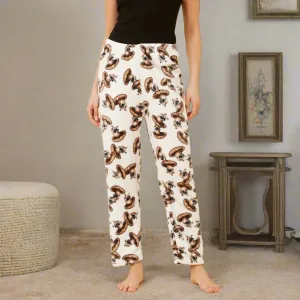 Mushroom Print PJ Pants - White