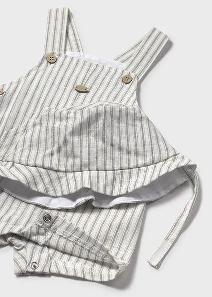 Natural Stripe Overalls w/Hat Set - Select Size