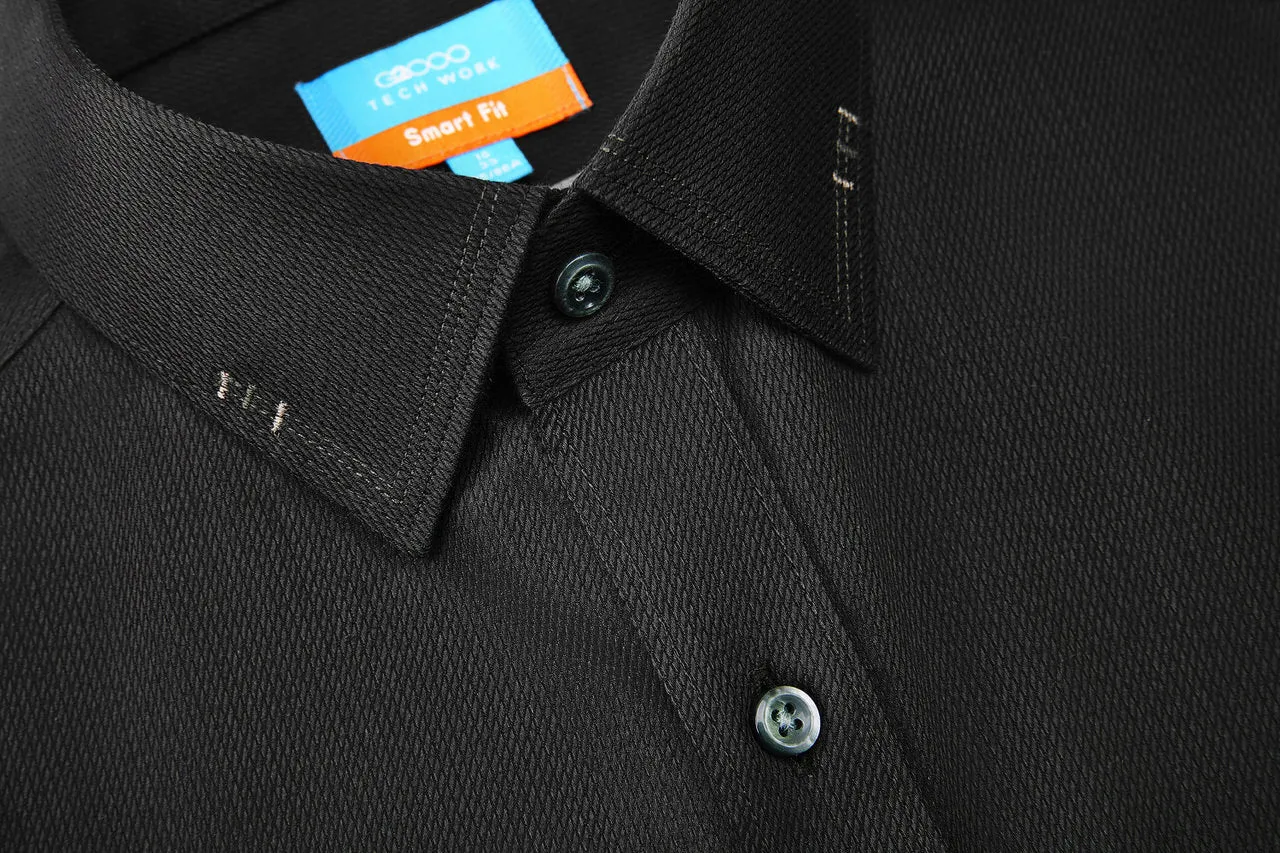 Non-Iron Super Soft Lyocell Blend Design Detail Collar Shirt in Smart Fit
