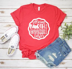 Official North Pole Cookie Taster Christmas T Shirt - Funny Christmas Unisex Shirt - Holiday Couple Matching Shirt - Cute Christmas Shirt