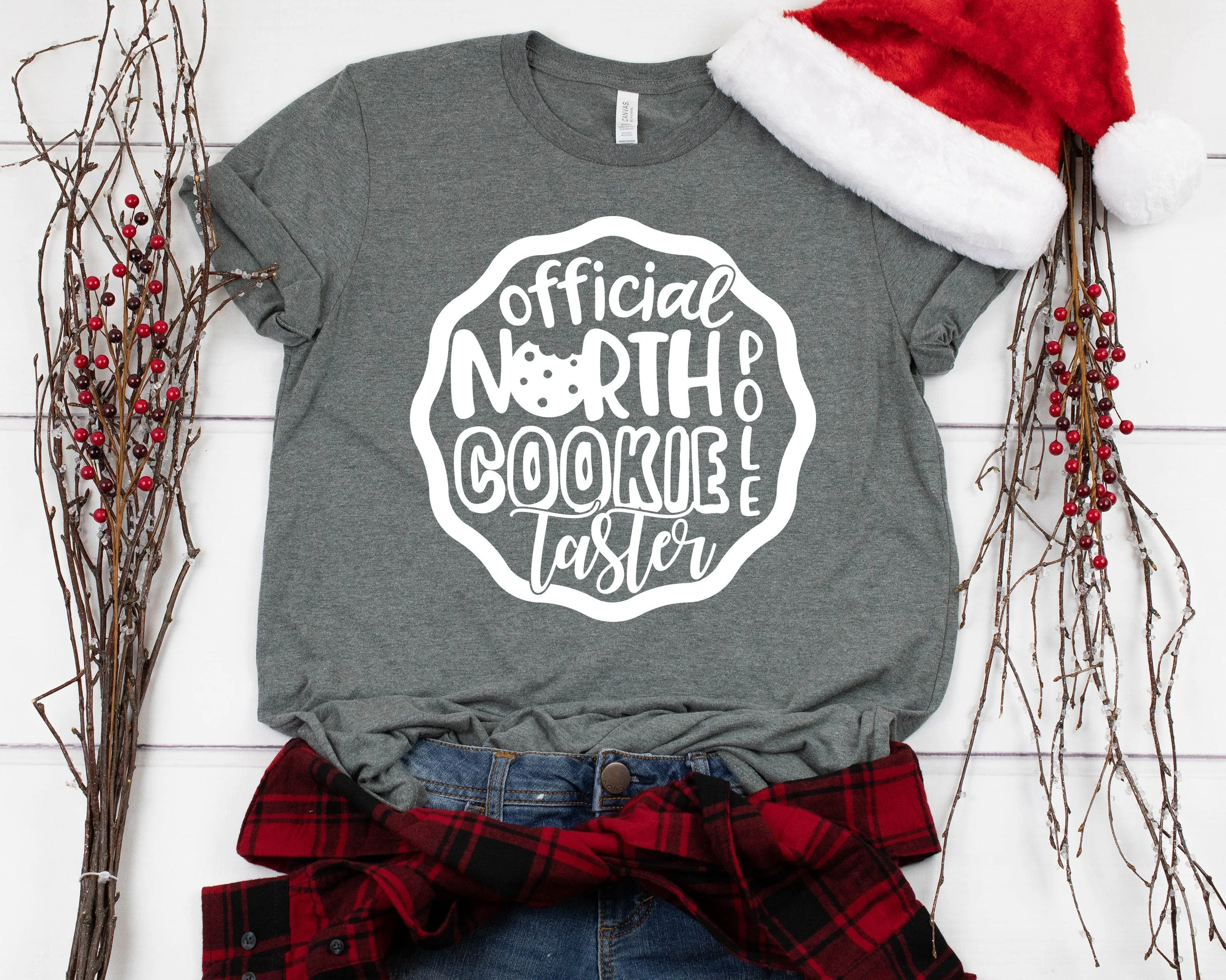 Official North Pole Cookie Taster Christmas T Shirt - Funny Christmas Unisex Shirt - Holiday Couple Matching Shirt - Cute Christmas Shirt
