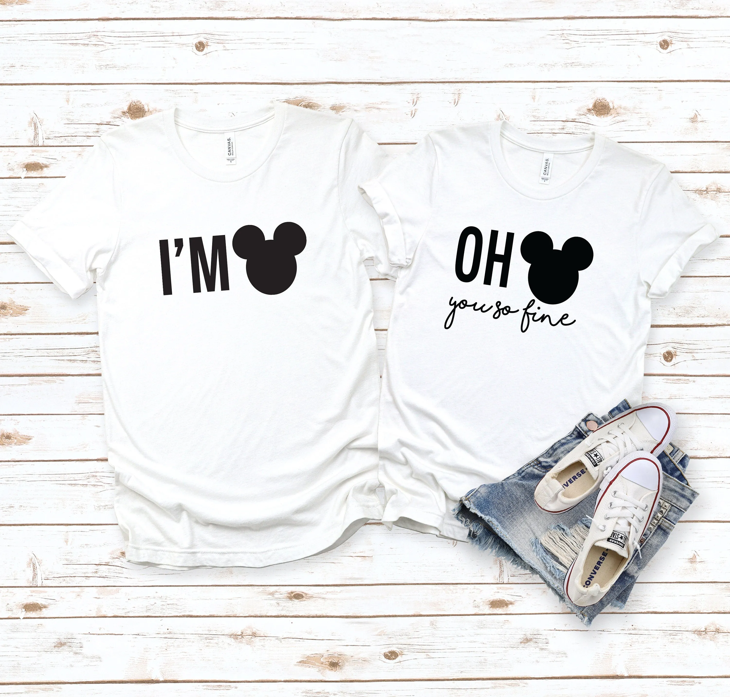Oh Mickey You So Fine and I'm Mickey Matching T Shirts - Disney Couples Shirt - Valentines Day Set - Mickey Minnie Couple Shirt