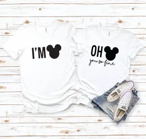 Oh Mickey You So Fine and I'm Mickey Matching T Shirts - Disney Couples Shirt - Valentines Day Set - Mickey Minnie Couple Shirt
