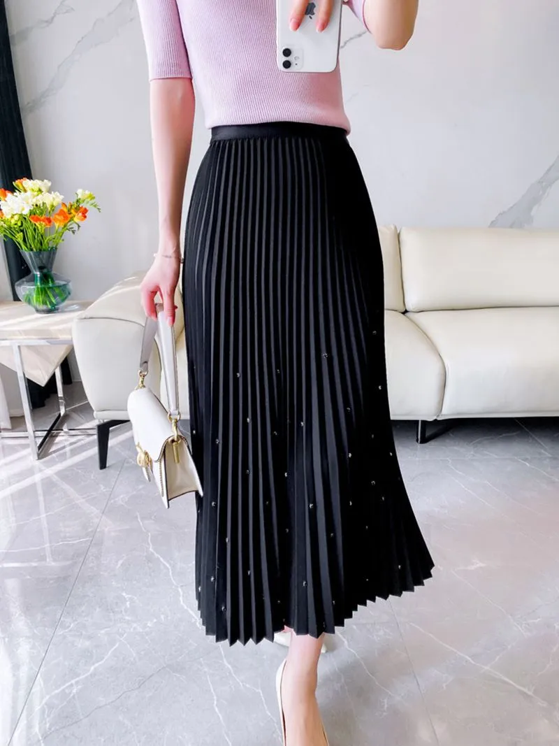 Pleated Elegant Mid-length Skirt