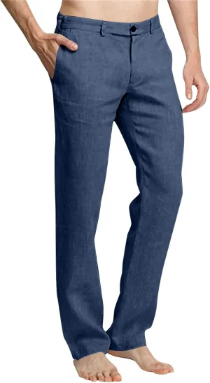 Plus Size Linen Pants for Men Solid Color Elastic Waist Straight Leg Trousers 2025 Fashion Business Office Work Pant