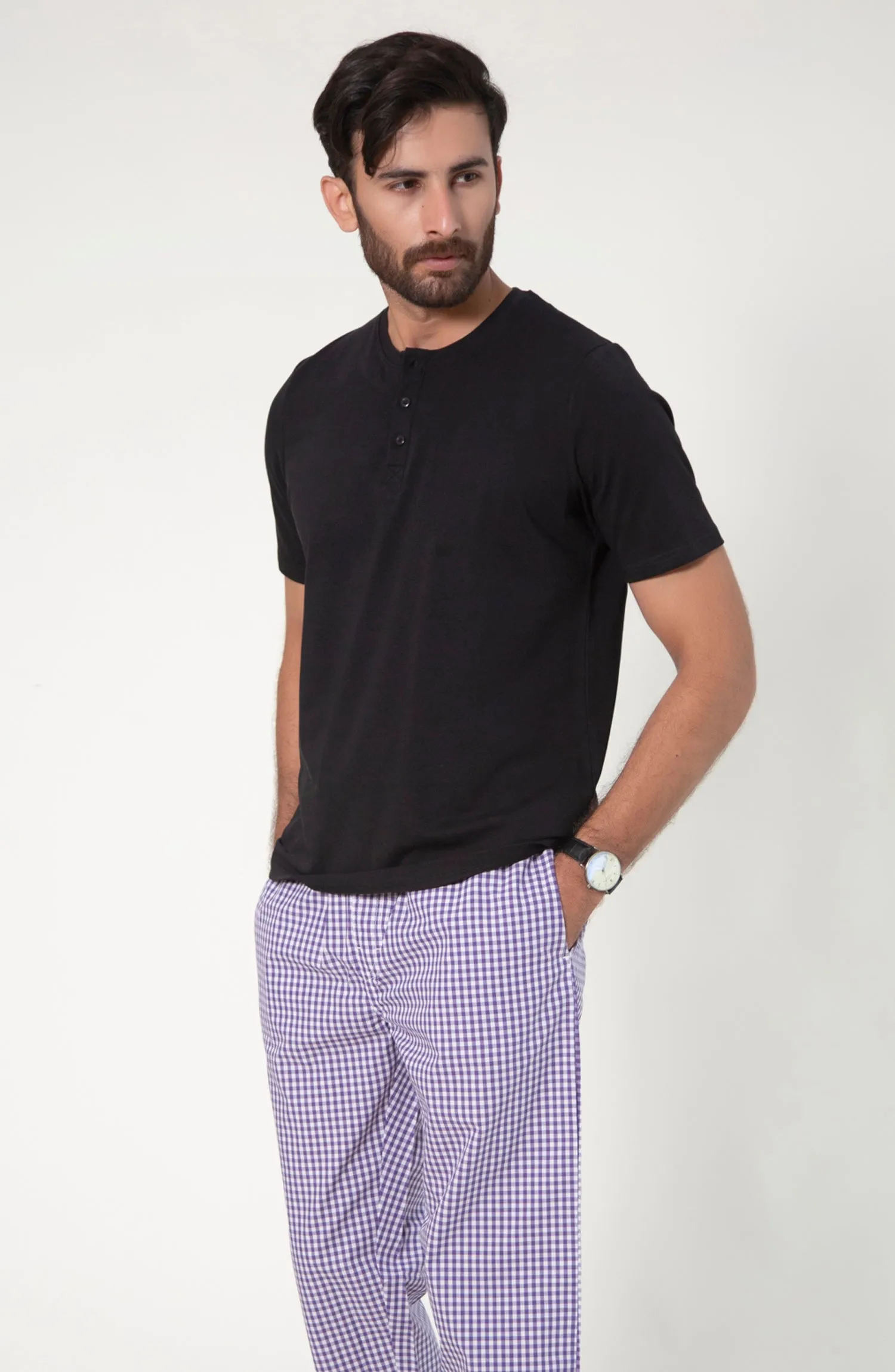 Purple White tee & PJ