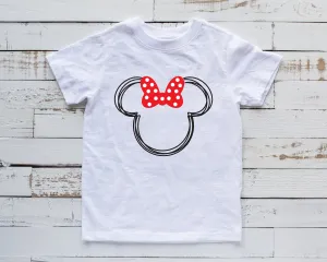 Scribble Minnie Mouse Disney T shirt -Infant Toddler and Youth - Matching Family Shirts