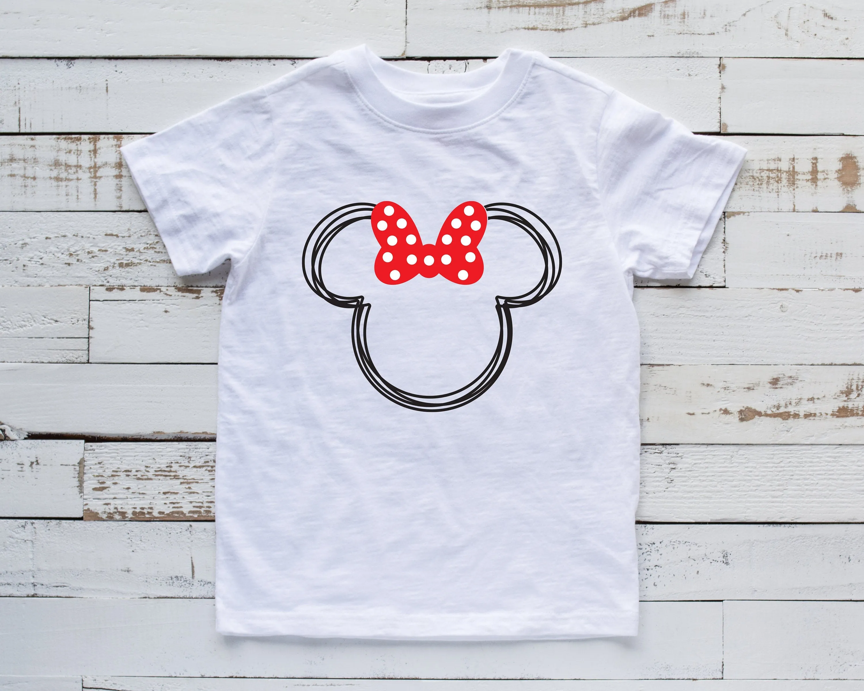 Scribble Minnie Mouse Disney T shirt -Infant Toddler and Youth - Matching Family Shirts