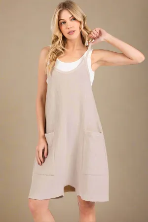 Spaghetti Strap Shortalls in Oatmeal