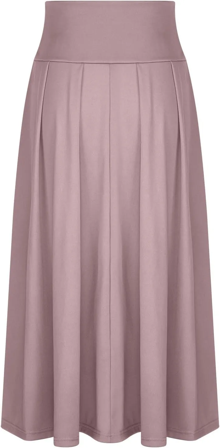 TANGNADE Women's High Waist A-Line Skirt Ankle Length Casual Flowy Long Flared Summer Trendy Elegant Maxi Skirt