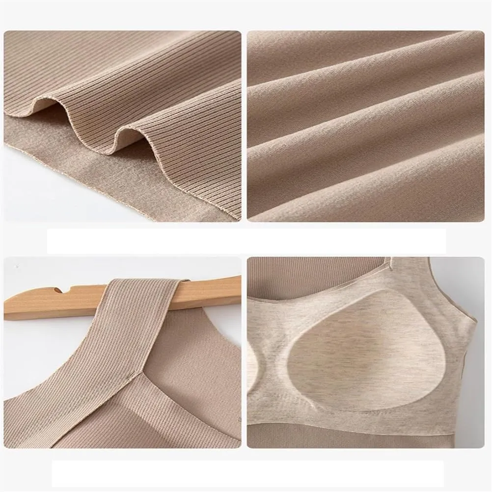 Thickened Warm Tank Top with Shelf Bra, Thickened Shelf Bra Tank for Women,High Stretch Sleeveless Camisoles, Warm Wirelfree