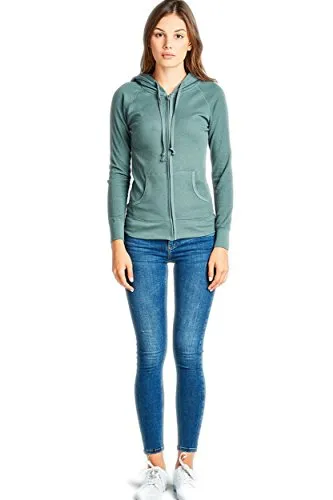 TL Women's Comfy Versatile Warm Knitted Casual Zip-Up Hoodie Jackets in Colors 02_DARK_SAGE L