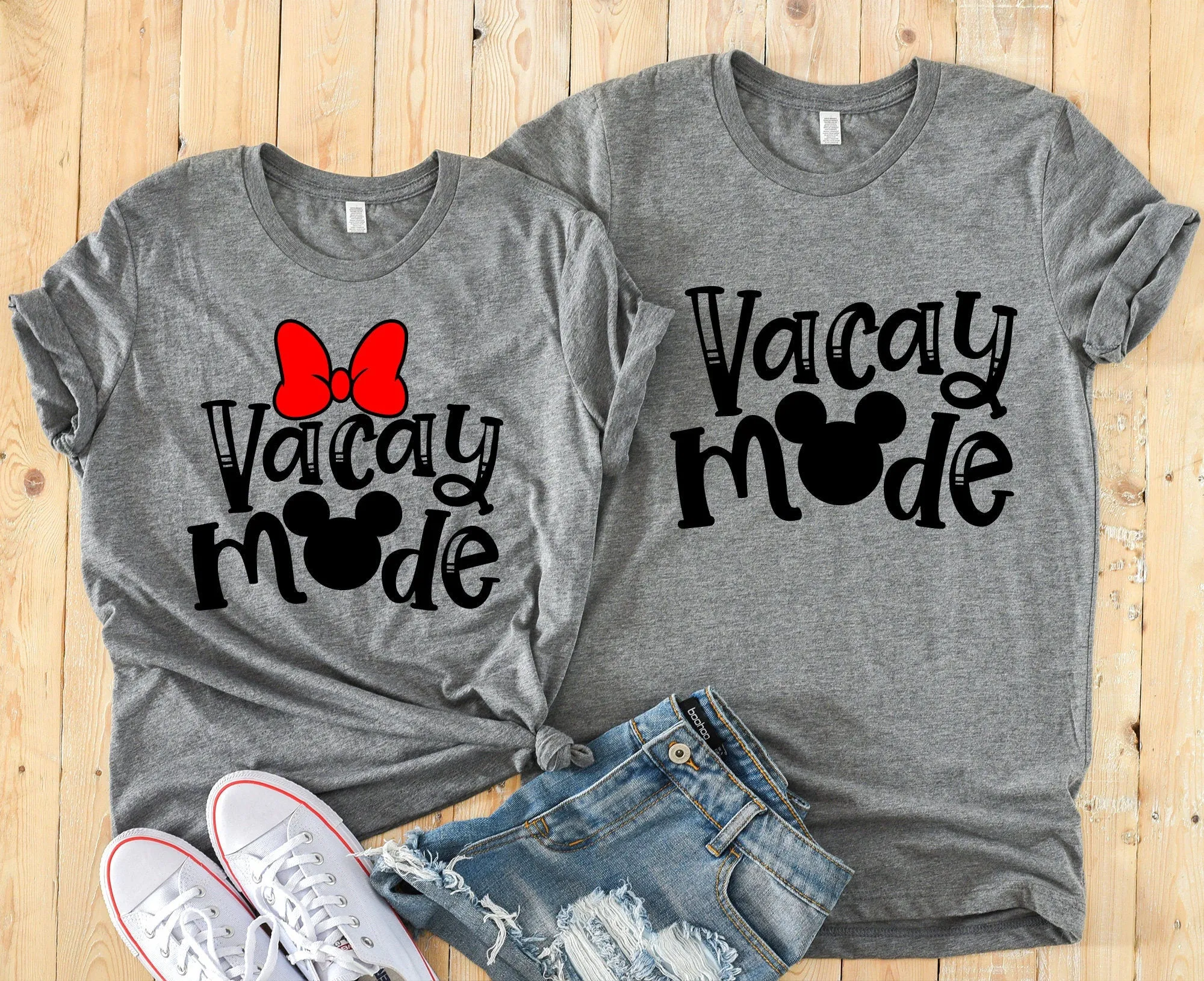 Vacay Mode Minnie and Mickey Adult Matching Shirts - Disney Couples Shirts - Family Group Vacation