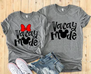 Vacay Mode Minnie and Mickey Adult Matching Shirts - Disney Couples Shirts - Family Group Vacation