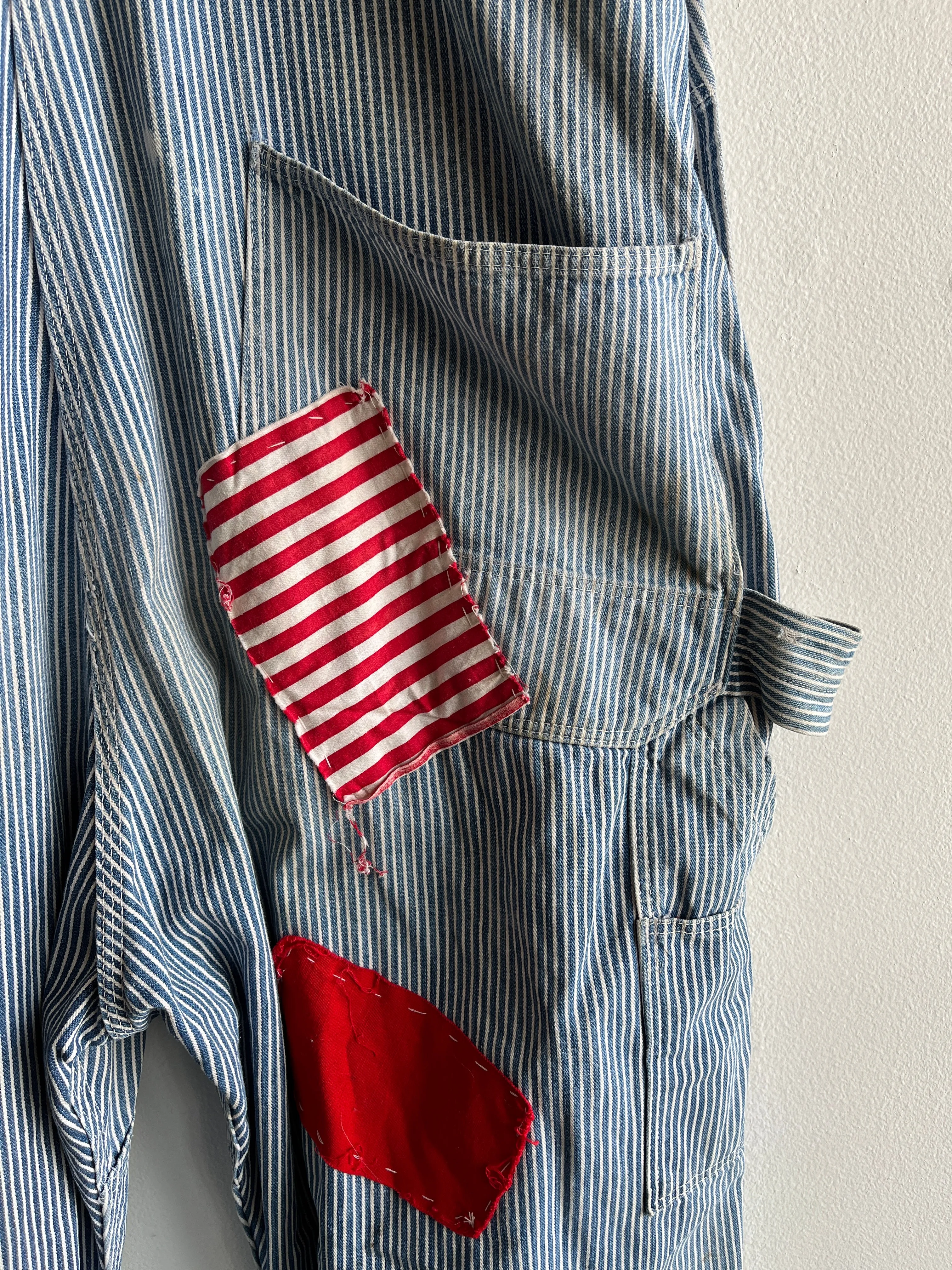 Vintage 1940/50s Hercules Hickory Stripe Denim Clown Overalls
