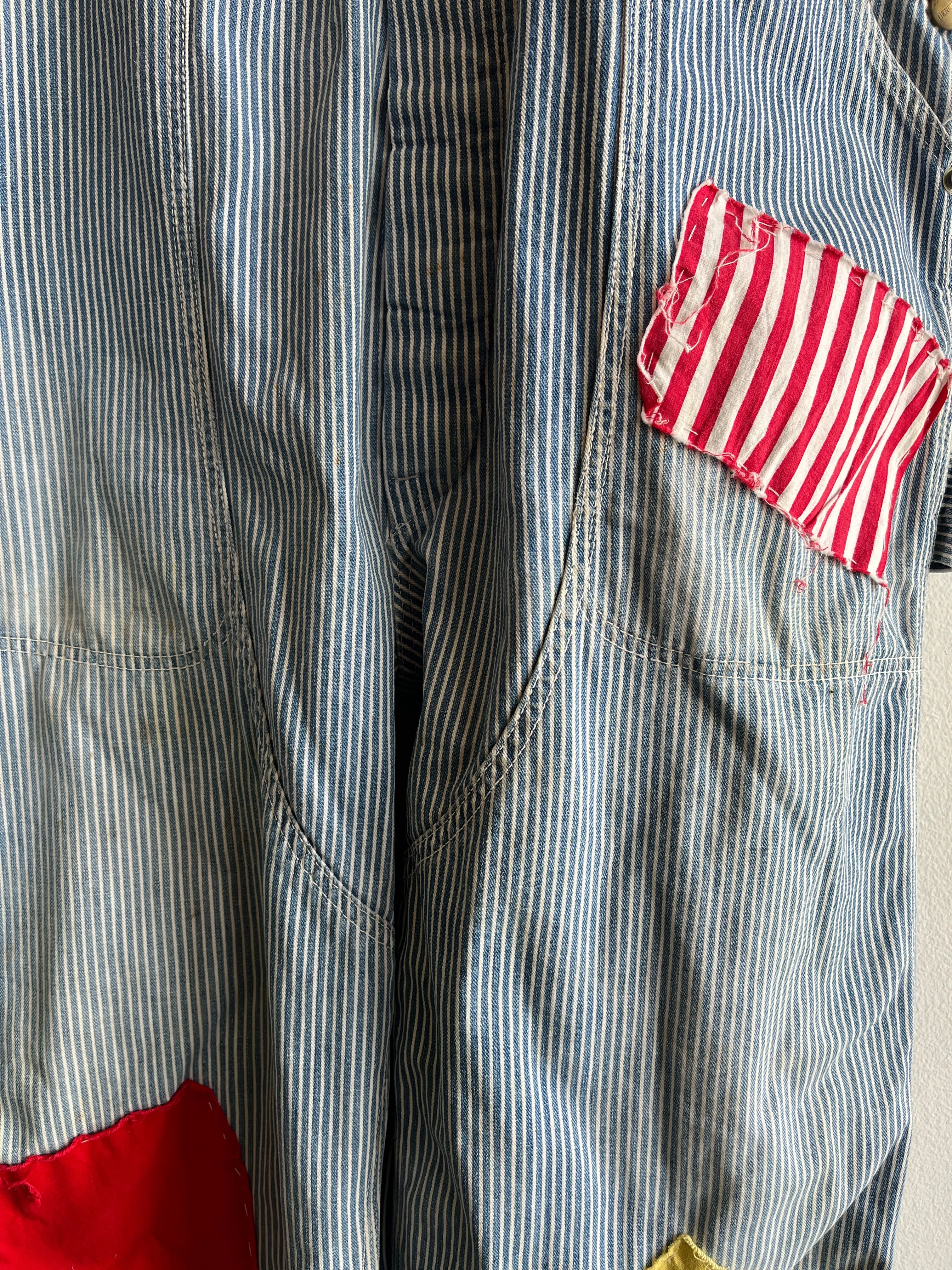 Vintage 1940/50s Hercules Hickory Stripe Denim Clown Overalls