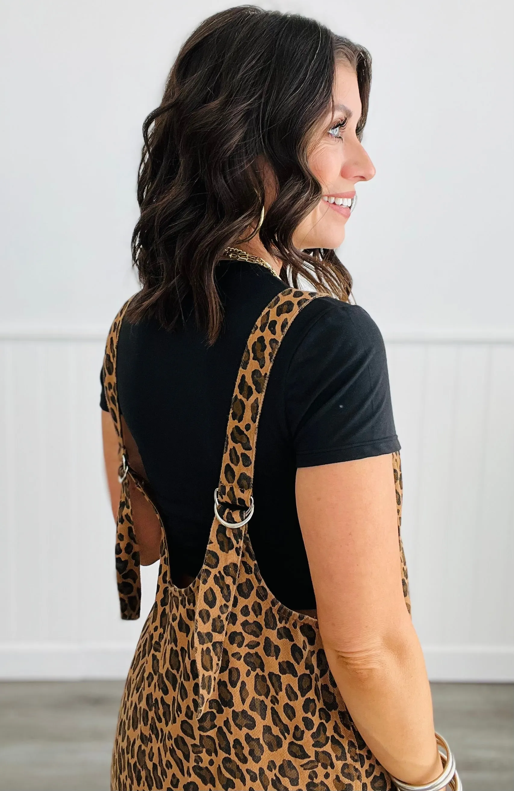 Washed Leopard Denim Jumpsuit (Reg.)