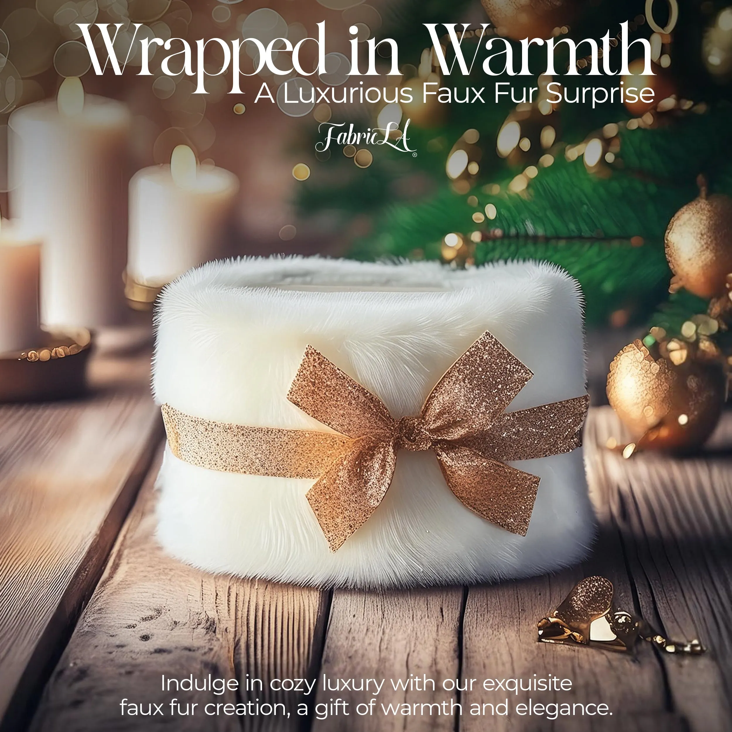 White 4" Wide Faux Fur Ribbon Trim, 3FT Long - Crafting & Decor | FabricLA