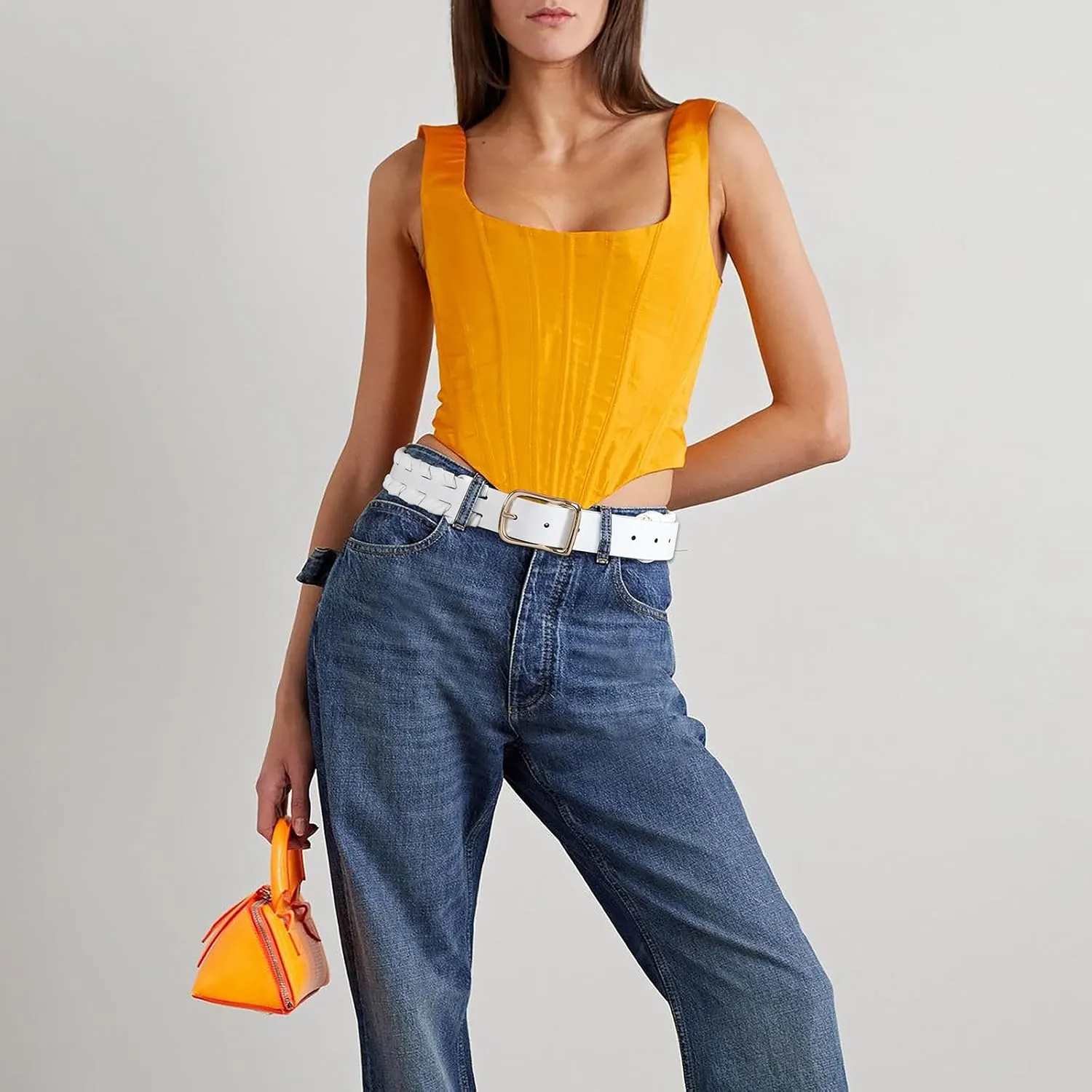White Belts for Jeans, Leather Dress Belts for Women Dressy