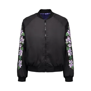 White Violet Bomber Jacket