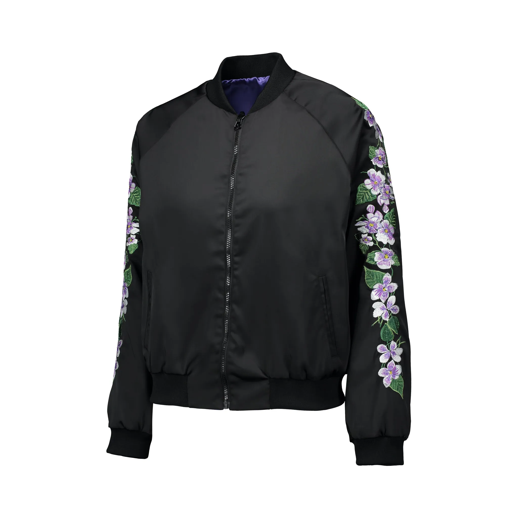 White Violet Bomber Jacket