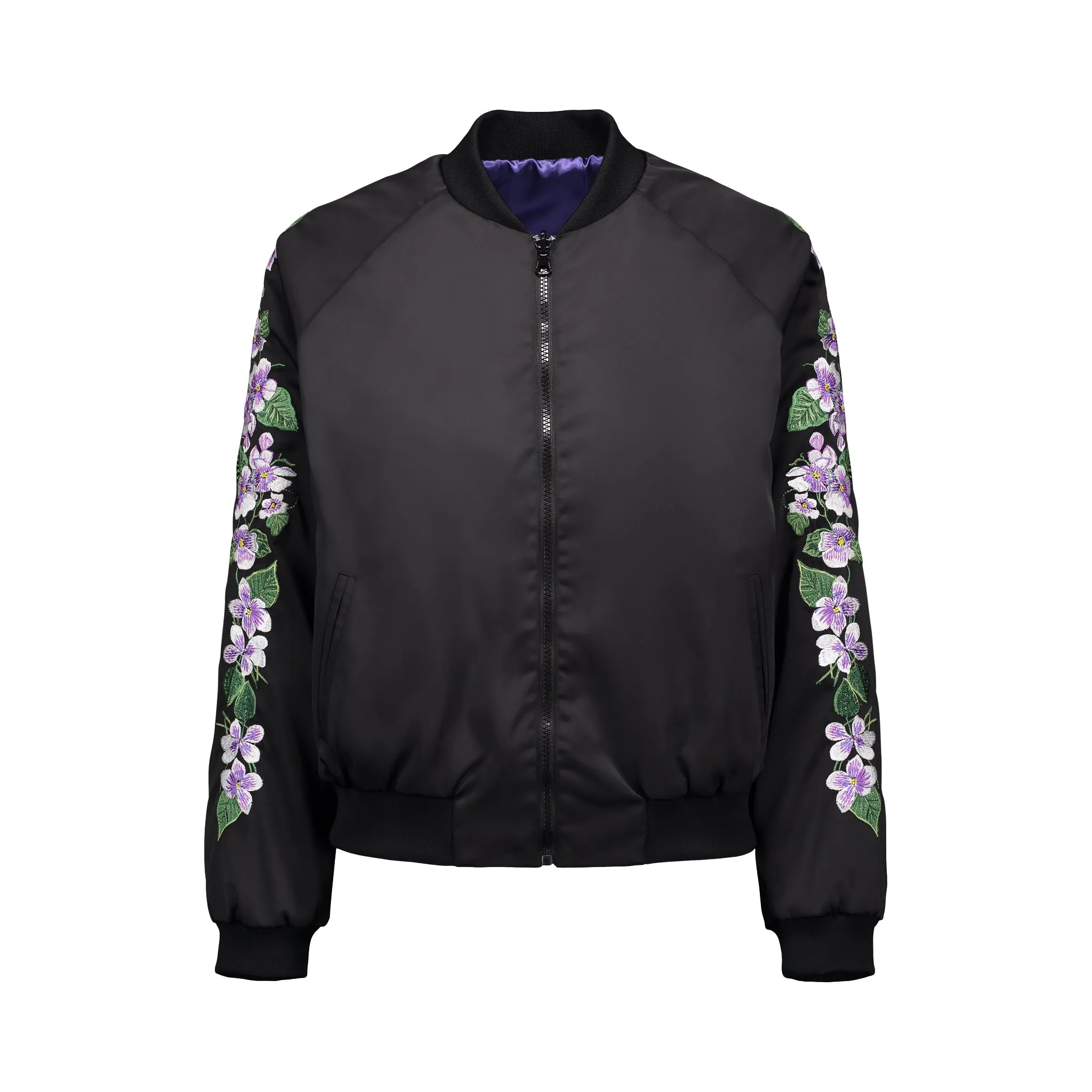 White Violet Bomber Jacket
