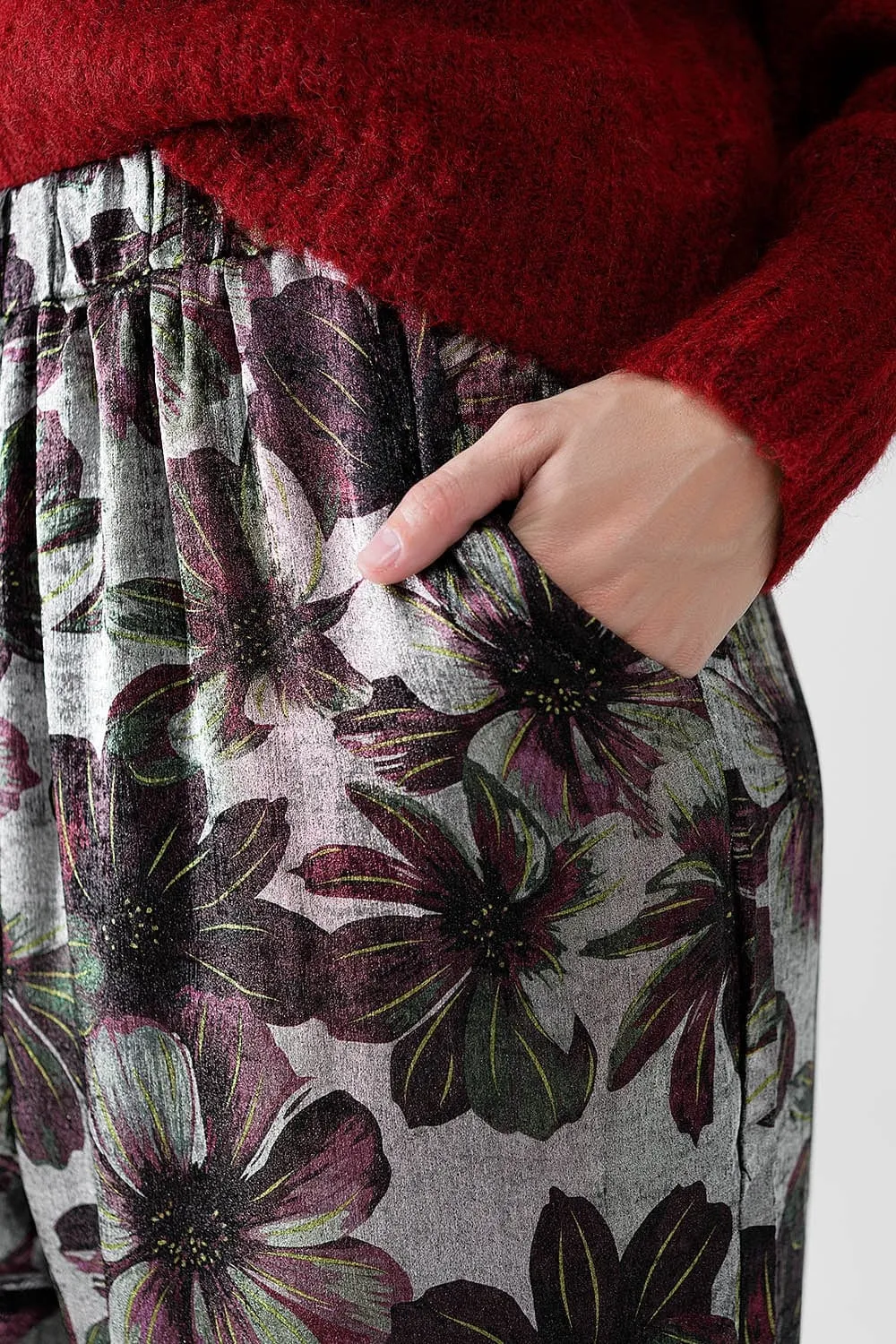 Wide-Leg Pants In Floral Print