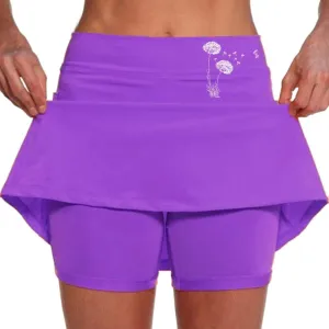 Women 2 Piece Tennis Skirts Summer 2025 Elastic Waist A Line Workout Culottes Trendy Casual Comfort Elastic Waist Skorts