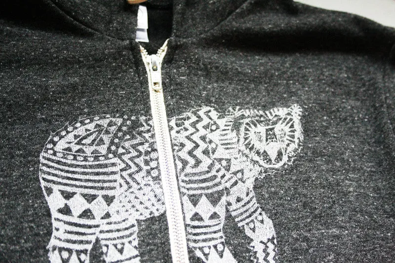 Women's Black Tribal Bear Hoodie