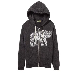 Women's Black Tribal Bear Hoodie
